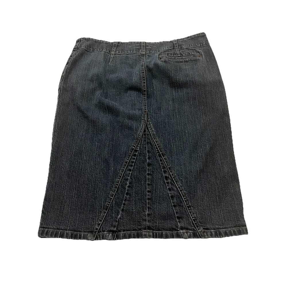 Lauren Jeans Co Ralph Lauren Pencil Denim Button Front Skirt 12 - Picture 3 of 6